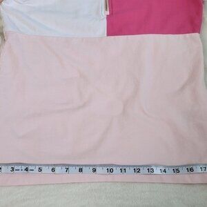 Tommy Hilfiger Pink & White Zip Up Polo Tshirt. Ladies Size Small. Cotton